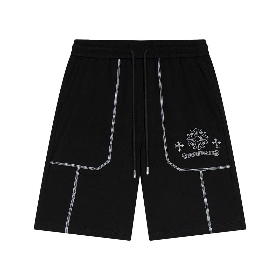 SHORT BRODERIE BLANC CHROME HEARTS NOIR
