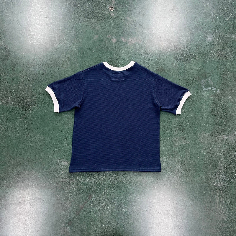 T-SHIRT GAUFRÉ CORTEIZ INSIGNIA MARINE