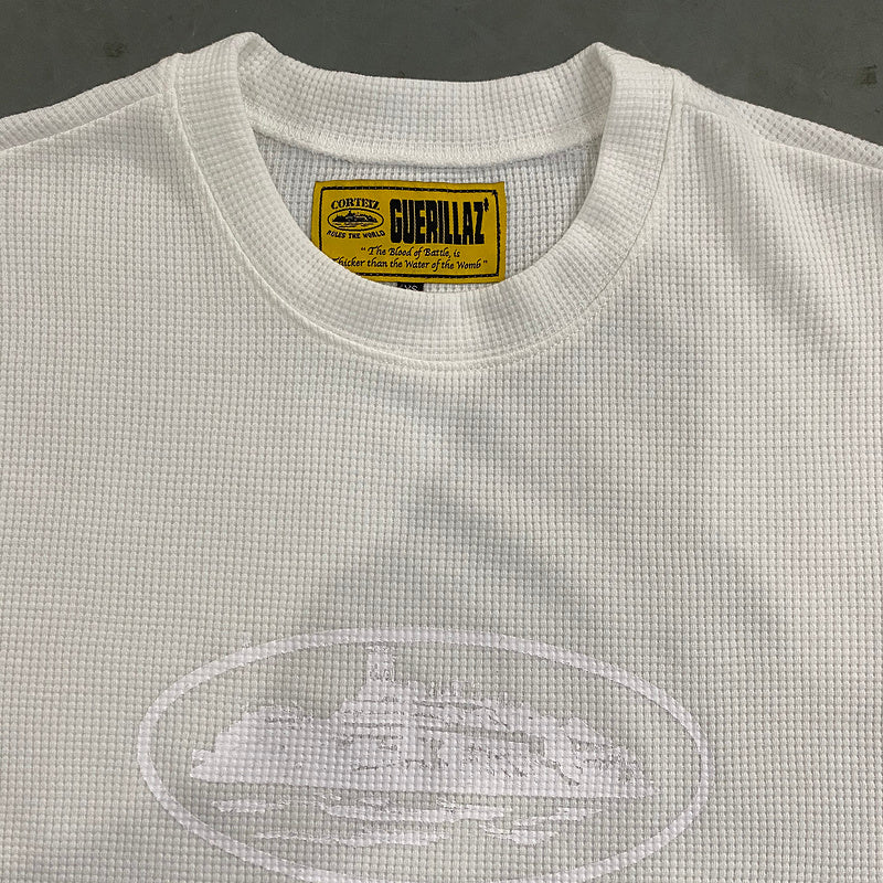 T-SHIRT GAUFRÉ CORTEIZ INSIGNIA BLANC