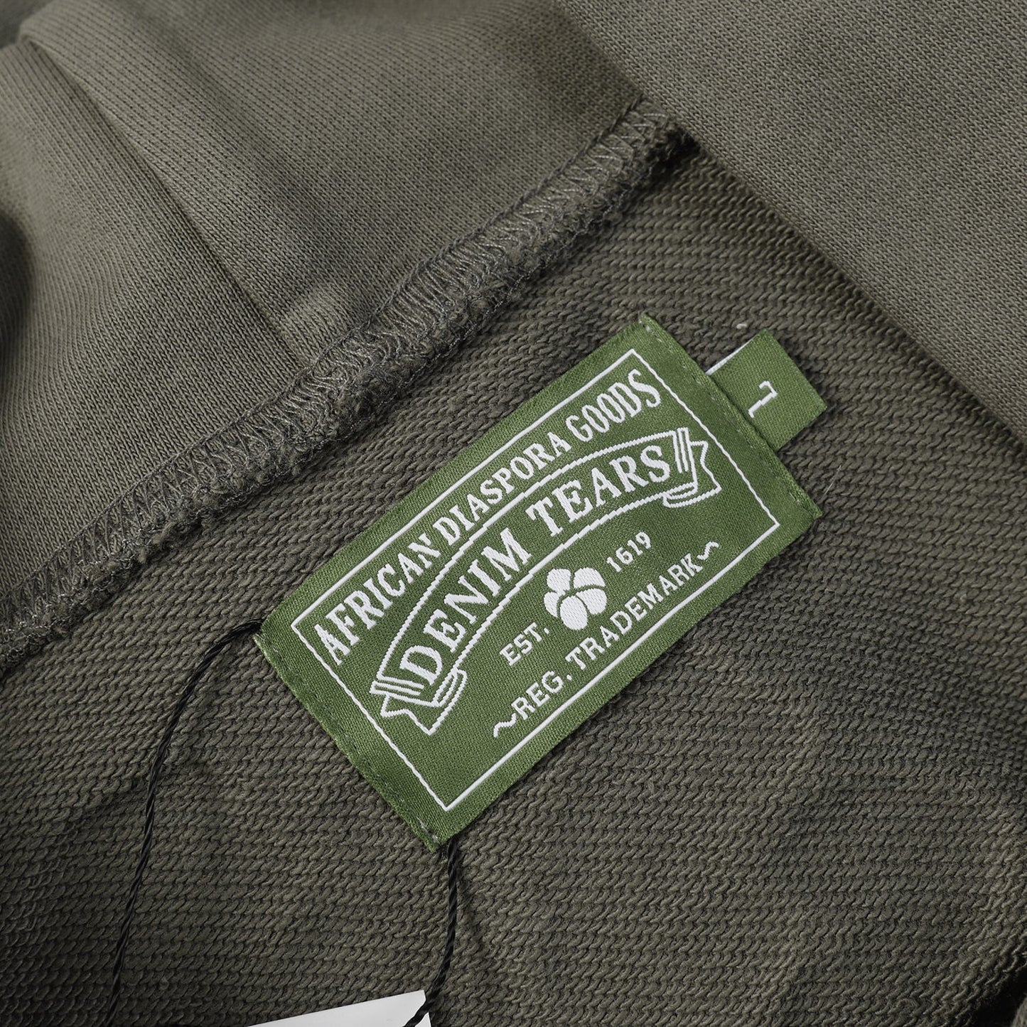 Sweat à capuche Denim Tears olive