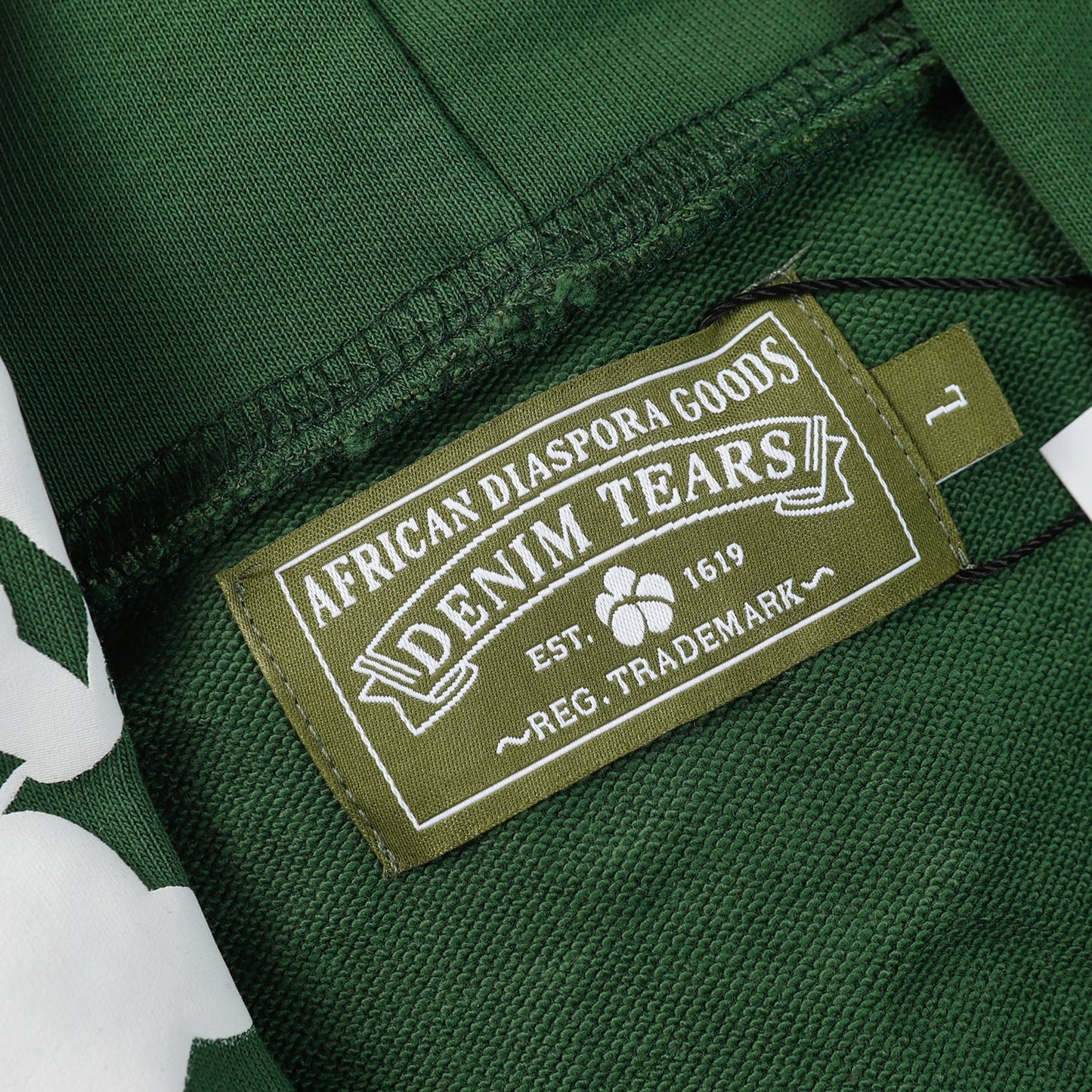 Sweat à capuche Denim Tears vert foncé