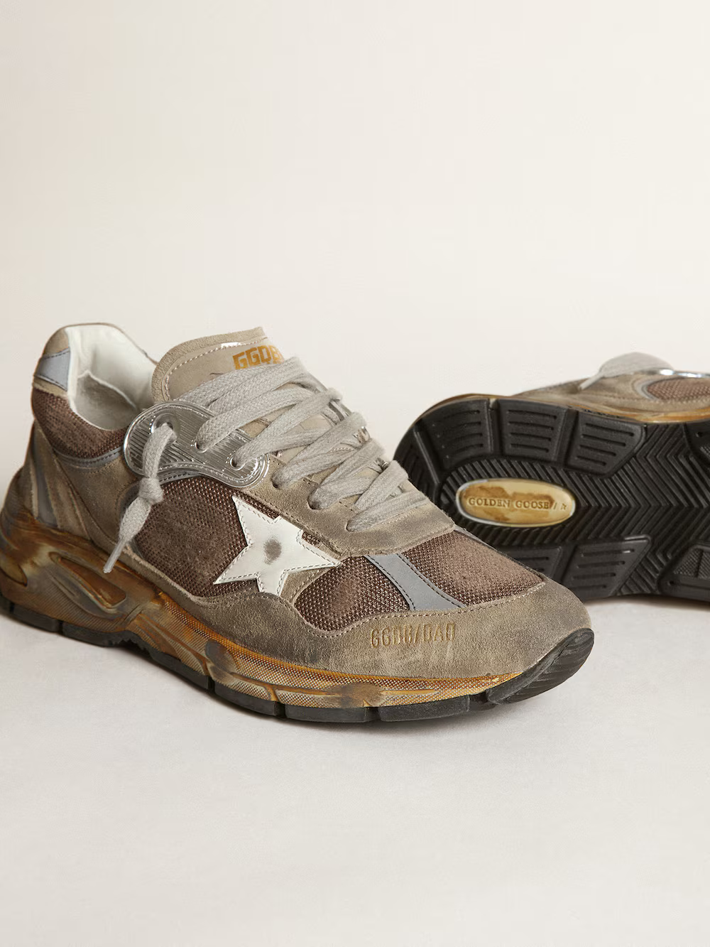 Golden Goose Dad-Star Suede Sneaker in Grey