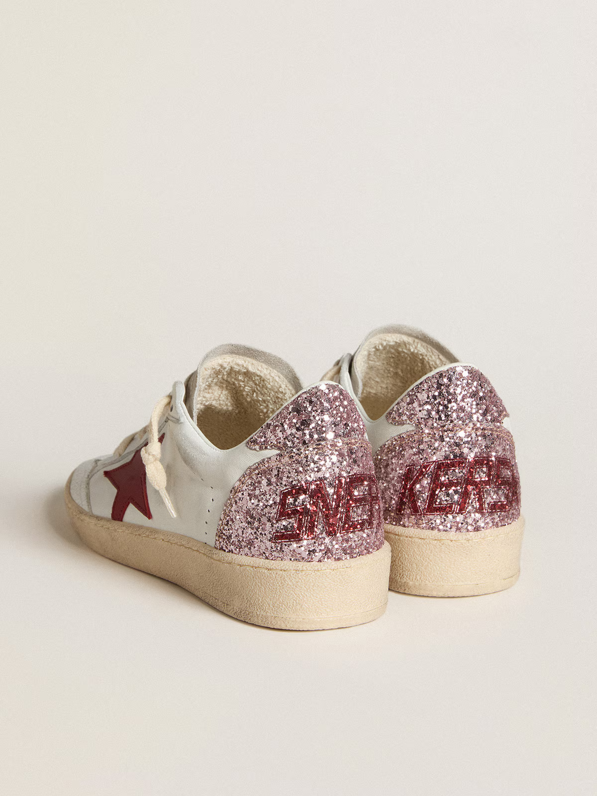 Golden Goose LTD Edition Sneaker – White/Red with Glitter Heel