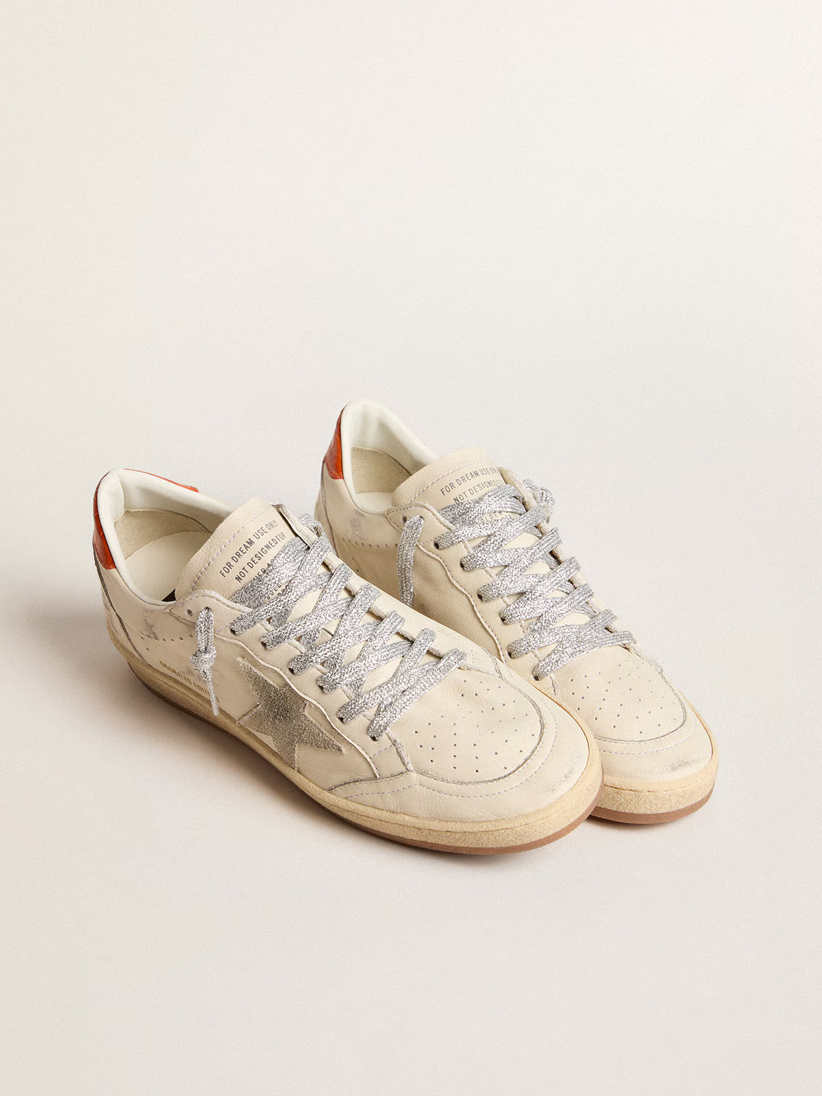 Golden Goose LTD Edition Sneaker – White/Silver with Orange Croc Heel