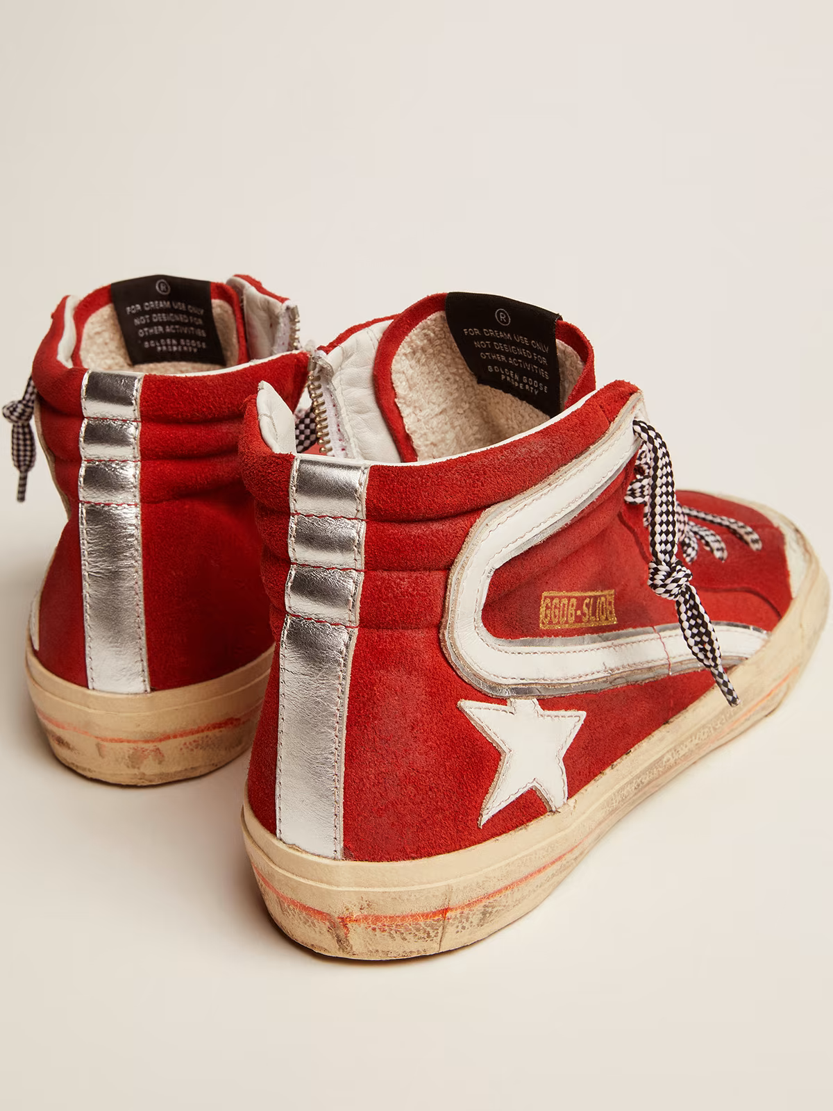 Golden Goose Slide High-Top Red Canvas Sneaker