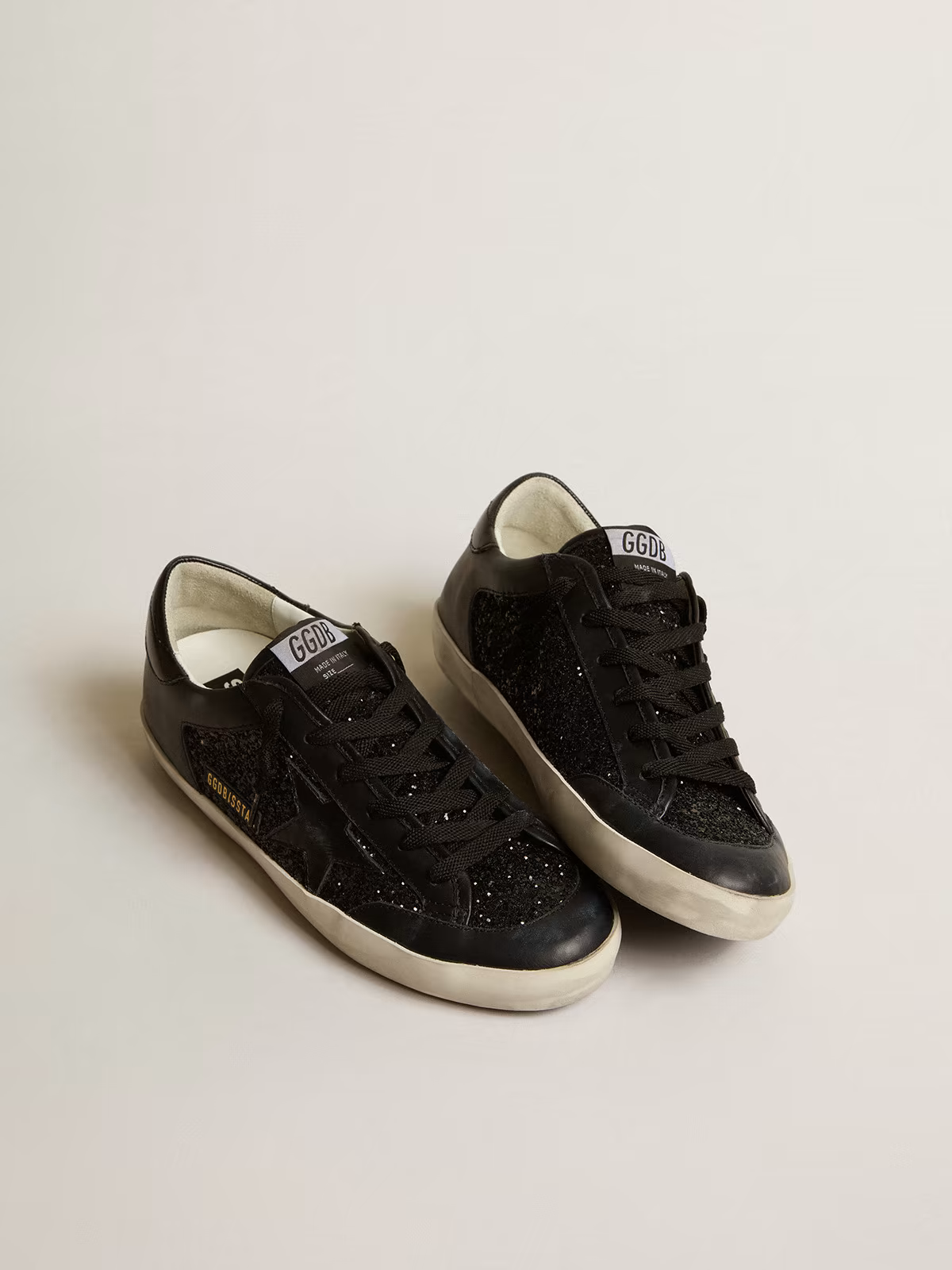 Golden Goose Super-Star Black Glitter Sneaker