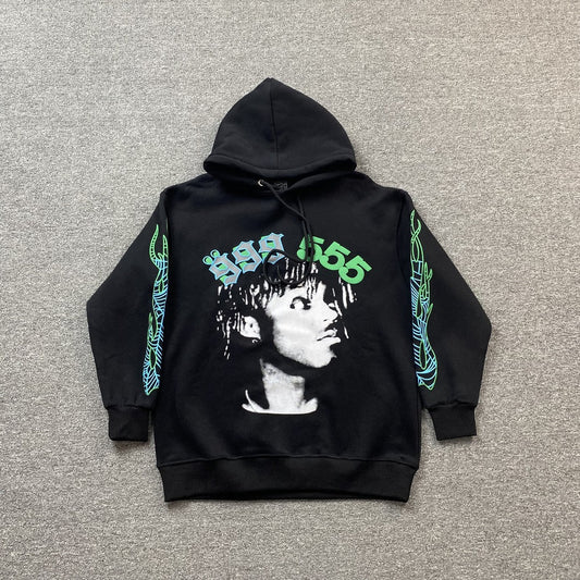 Sweat à capuche noir Juice Wrld x Sp5der