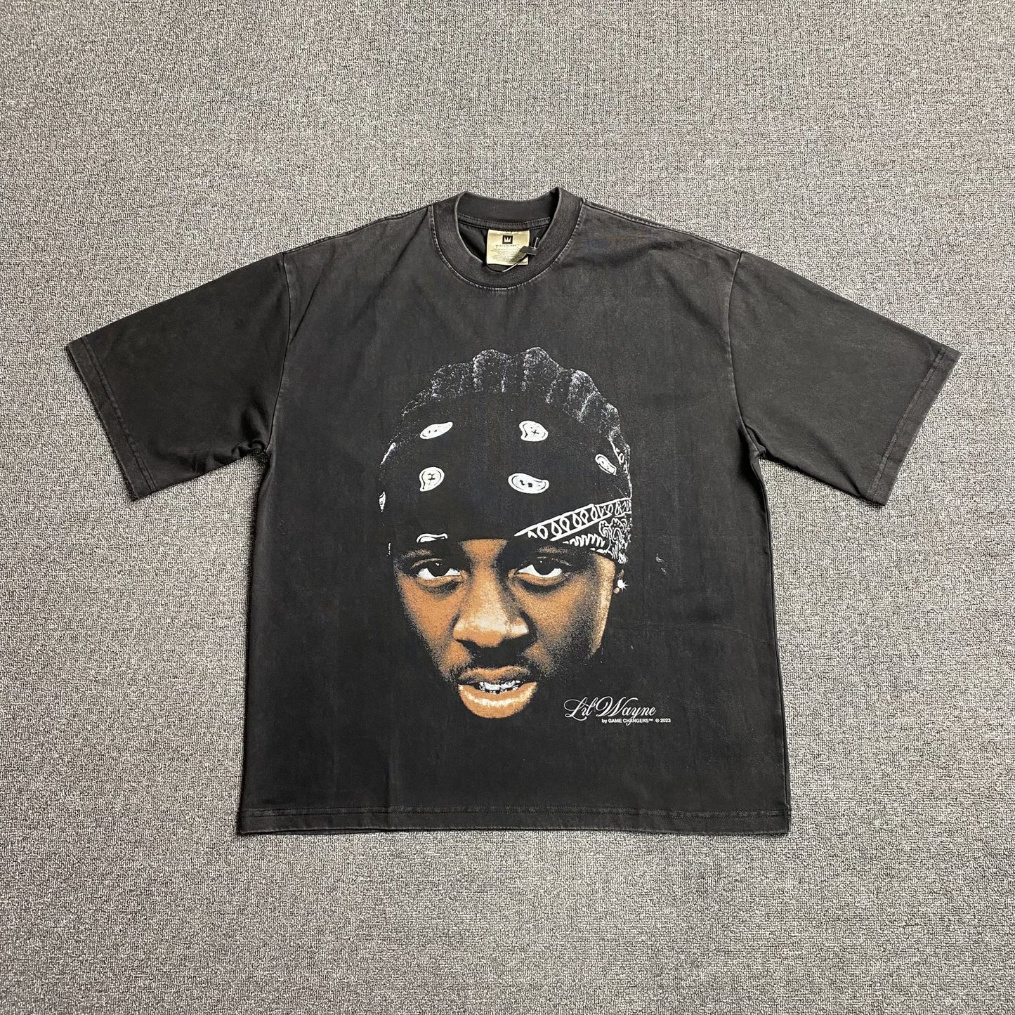 T-SHIRT ICON SLIL WAYNE GRIS FONCÉ