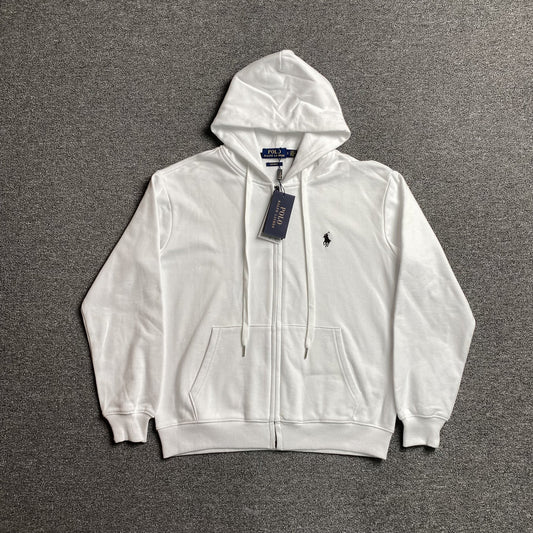 POLO RALPH LAUREN ZIP-UP HOODIE WHITE