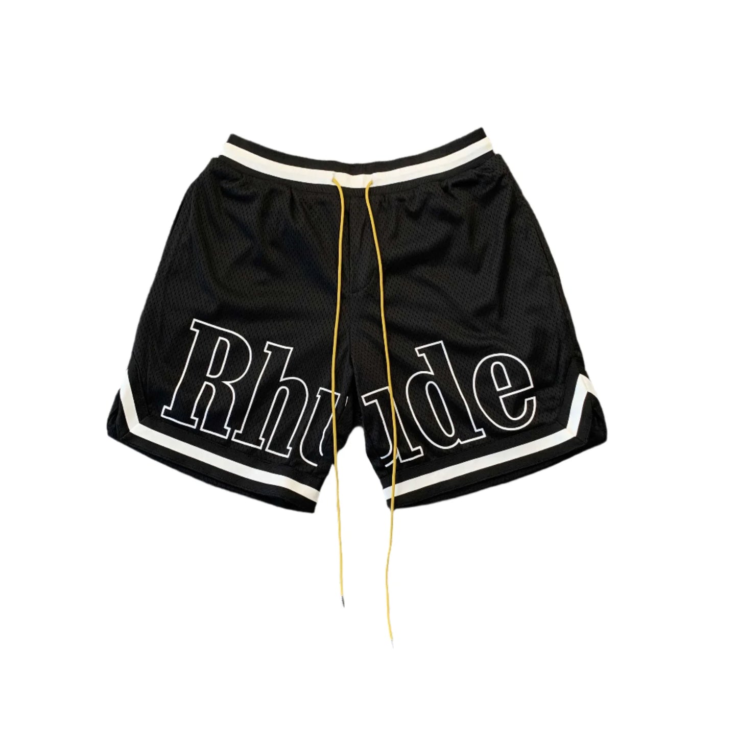 SHORT RHUDE COURT LOGO NOIR/BLANC