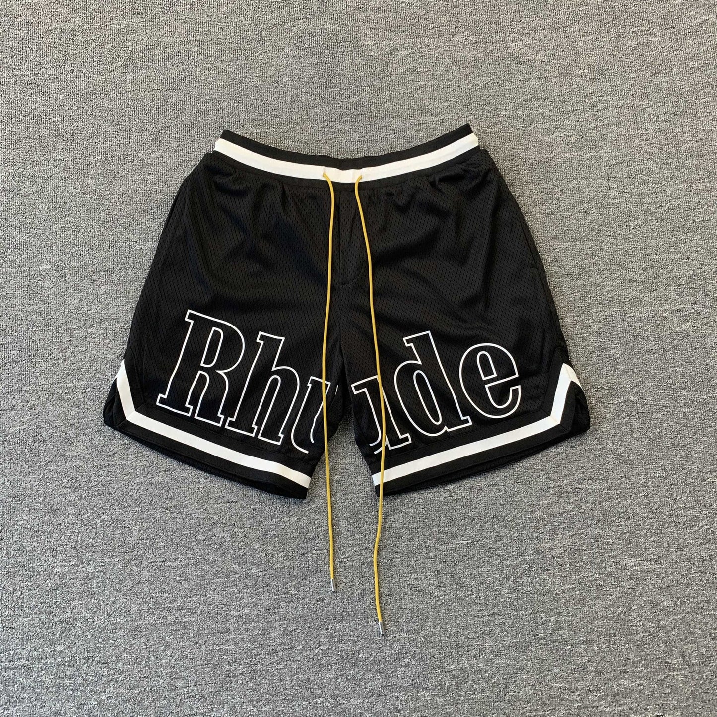 SHORT RHUDE COURT LOGO NOIR/BLANC