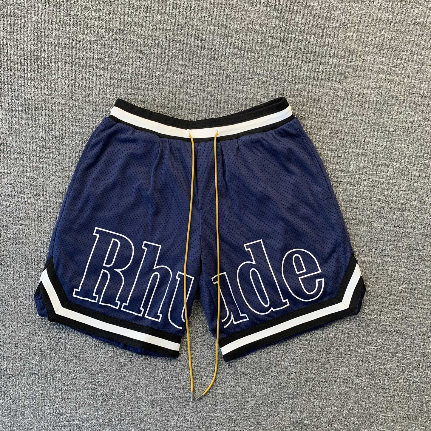 SHORT RHUDE COURT LOGO BLEU MARINE