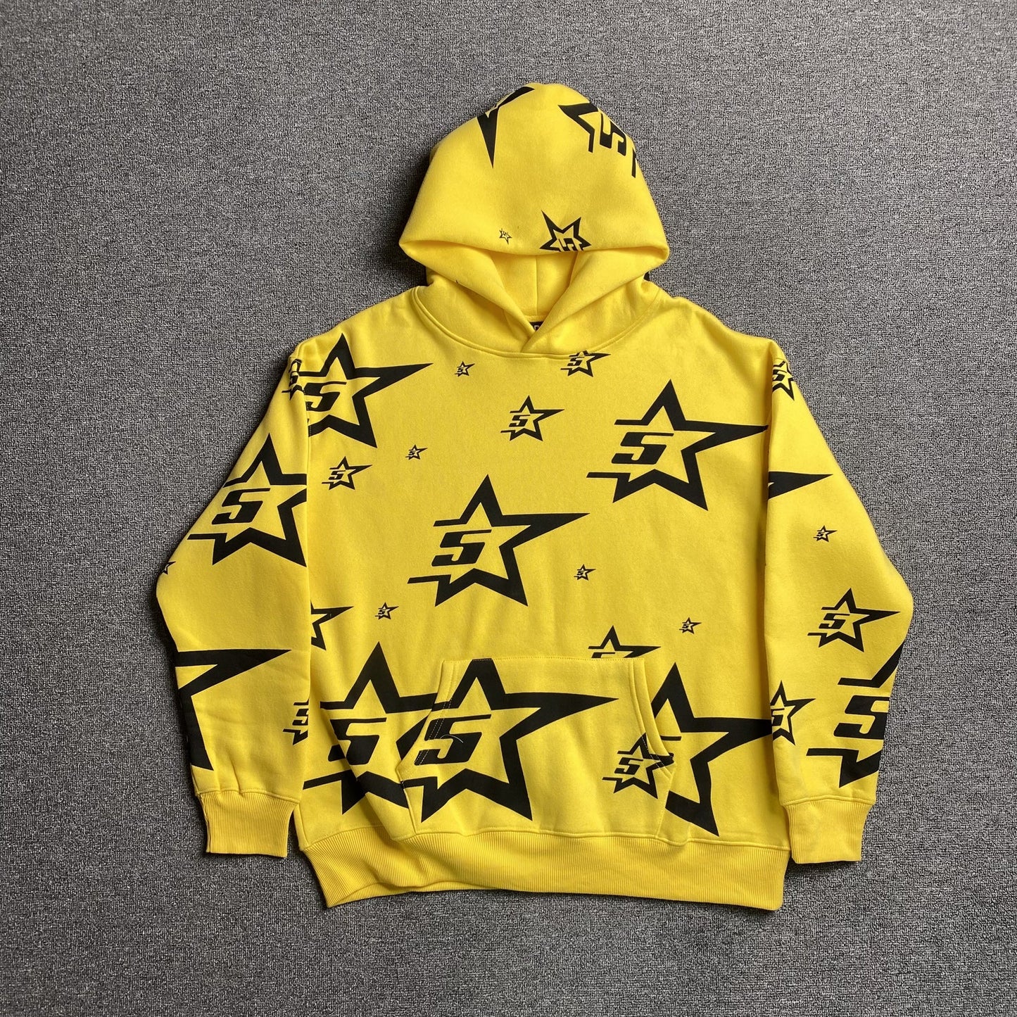 Sweat à capuche SP5DER 5 étoiles jaune