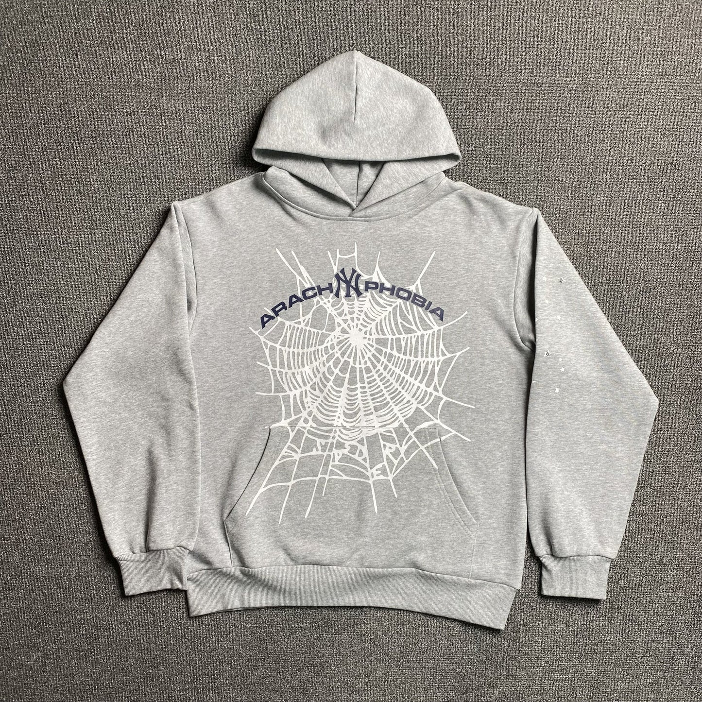 Sweat à capuche SP5DER ARACH NY PHOBIA gris cendre
