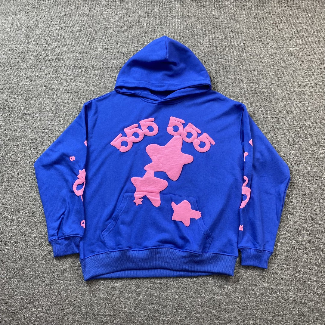 Sweat à capuche SP5DER BELUGA bleu