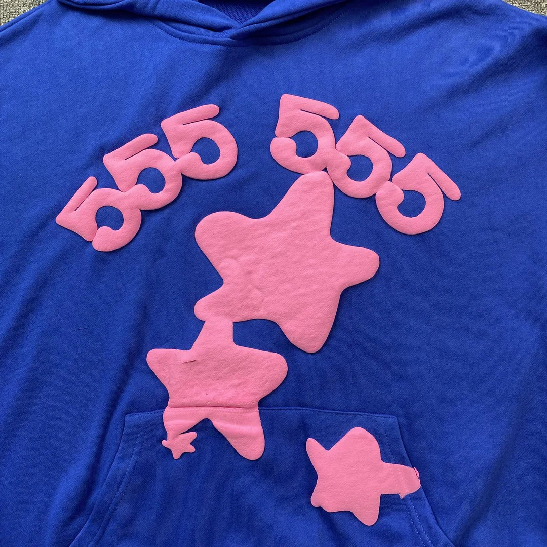 Sweat à capuche SP5DER BELUGA bleu