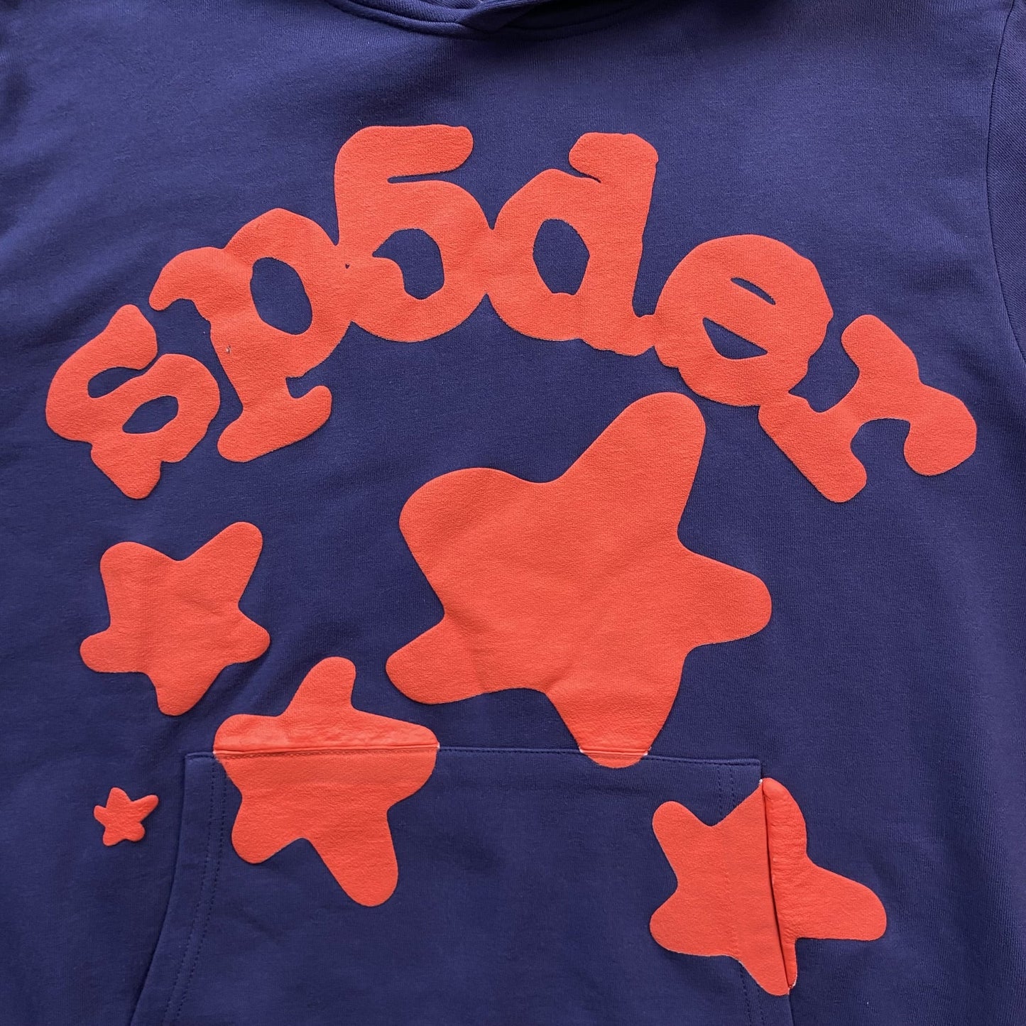 Sweat à capuche SP5DER BELUGA bleu marine