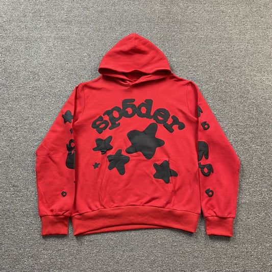 Sweat à capuche SP5DER BELUGA rouge