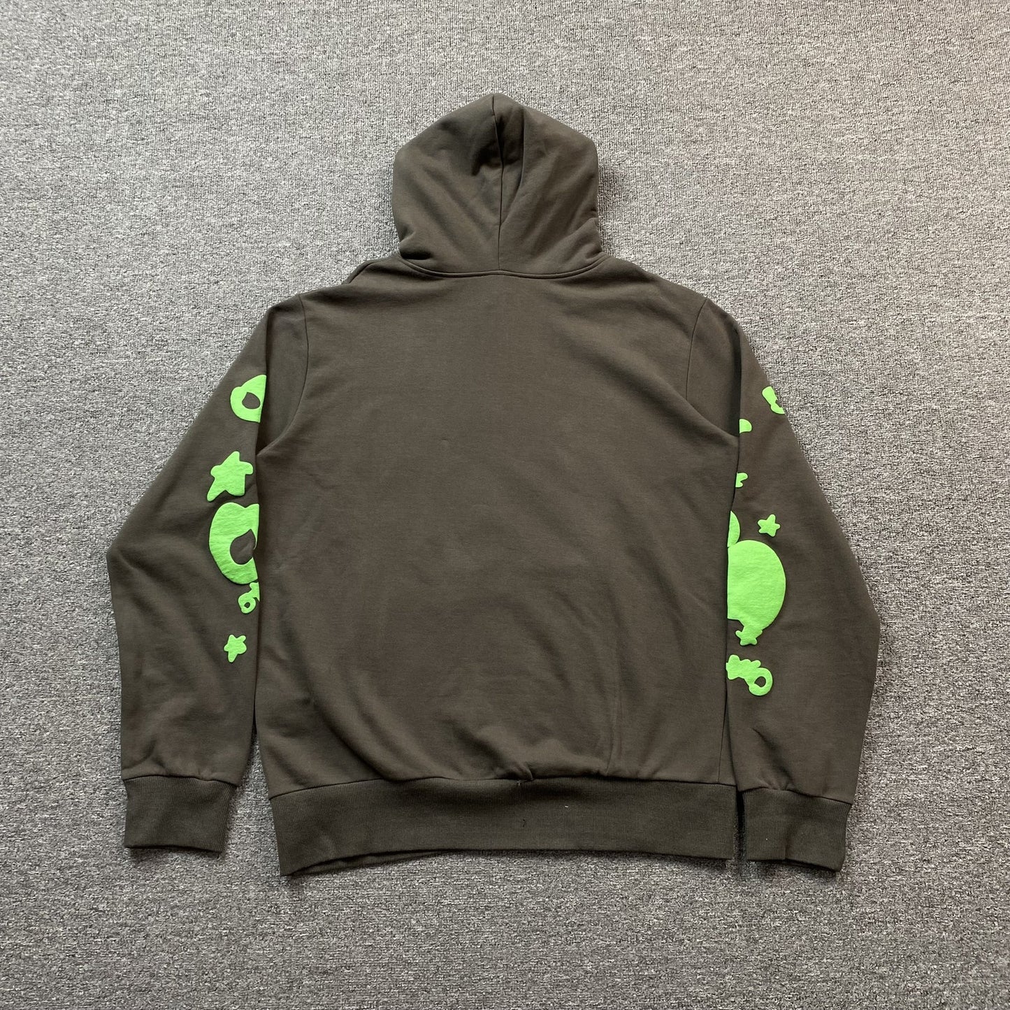 SWEAT À CAPUCHE SP5DER BELUGA GRIS ARDOISE/VERT