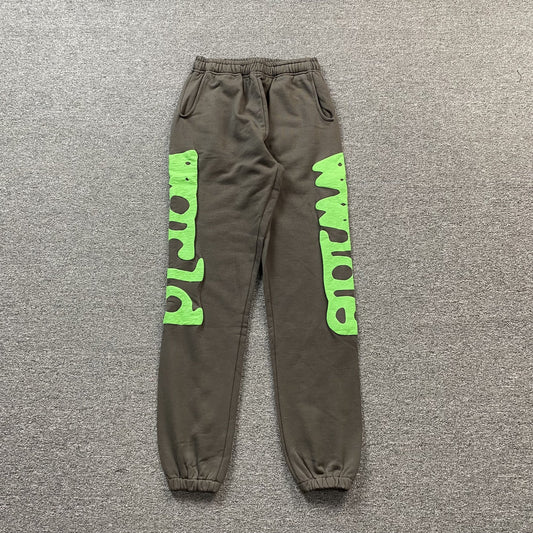 PANTALON DE SURVÊTEMENT SP5DER BELUGA GRIS ARDOISE/VERT