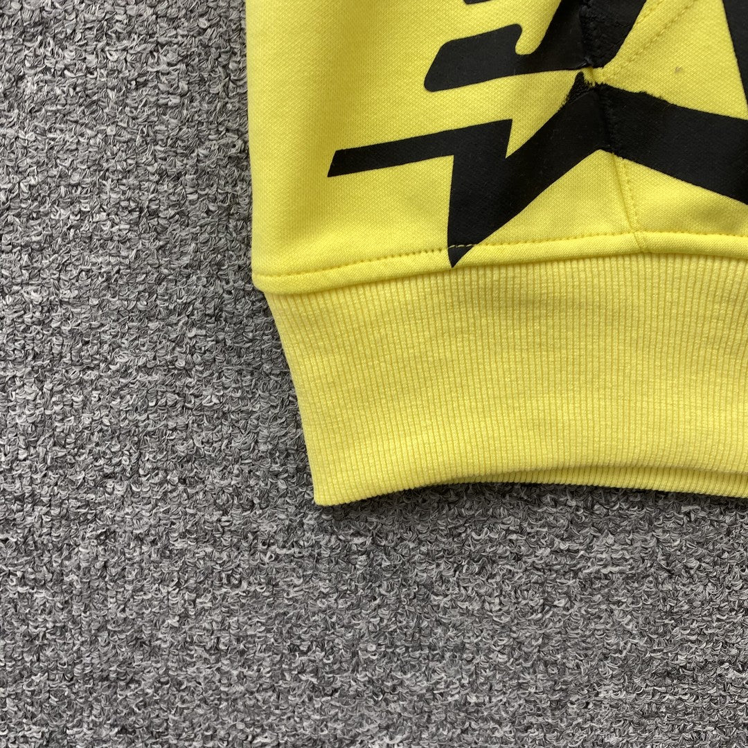 Sweat à capuche zippé double couche 5 étoiles SP5DER jaune