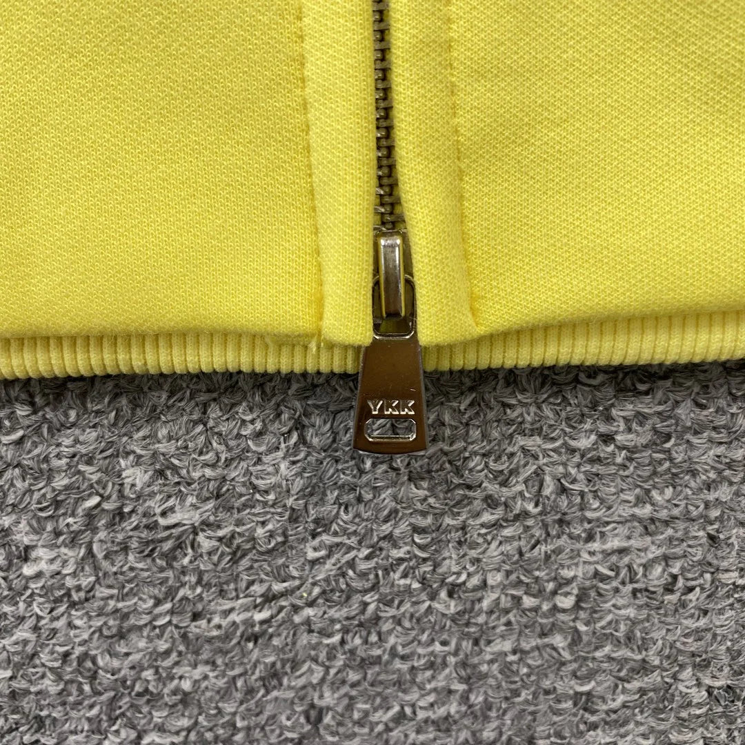 Sweat à capuche zippé double couche 5 étoiles SP5DER jaune
