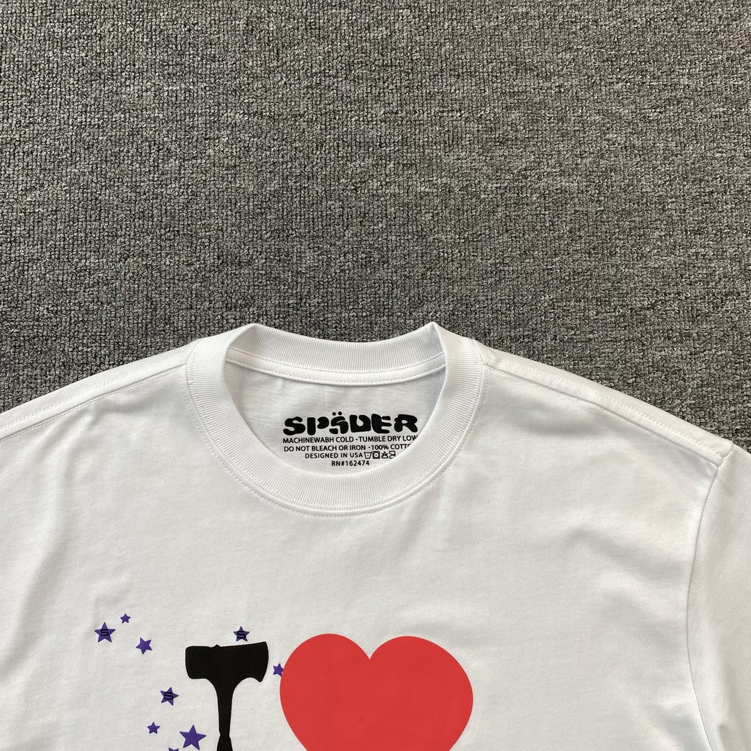 T-shirt SP5DER I HEART SP5DER blanc