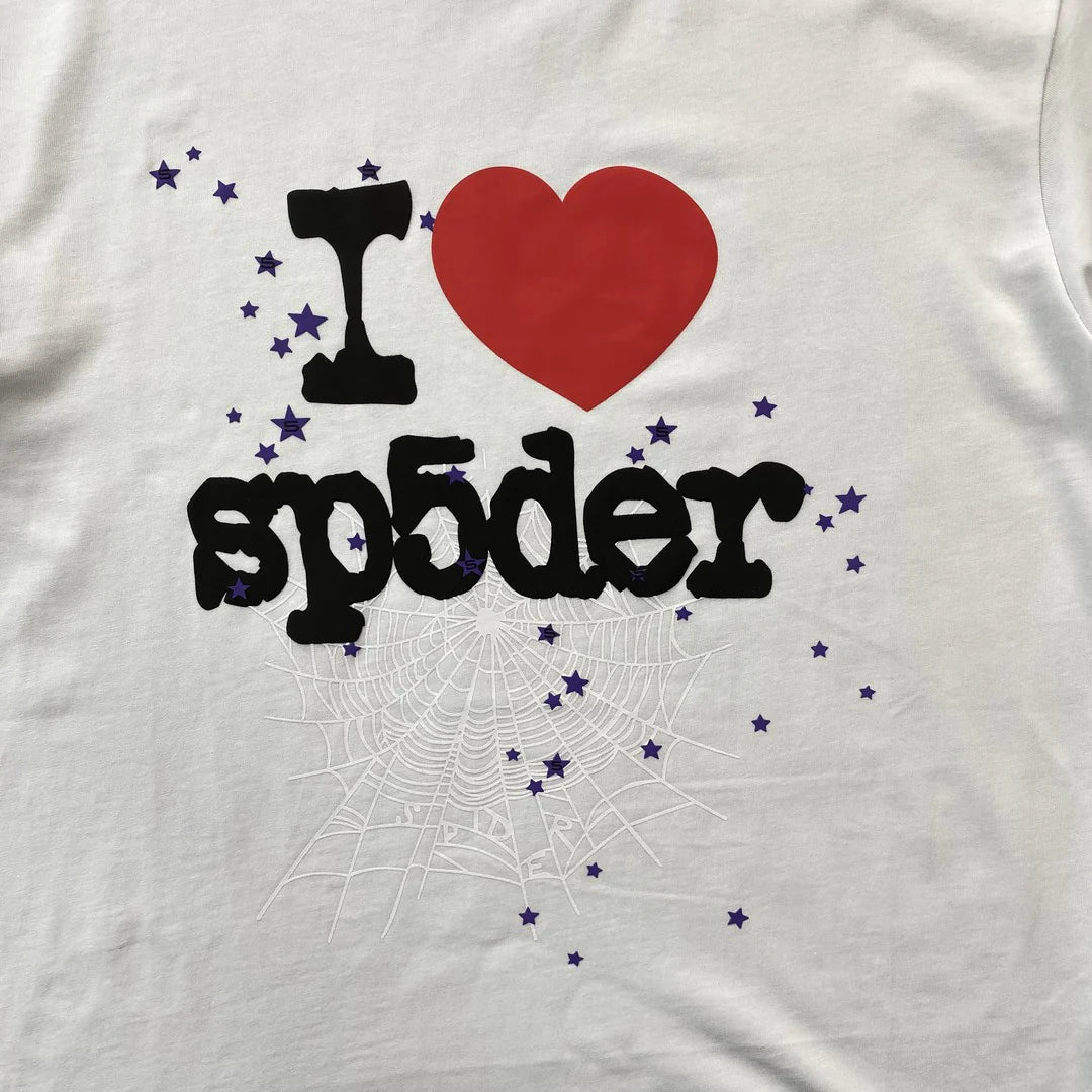 T-shirt SP5DER I HEART SP5DER blanc