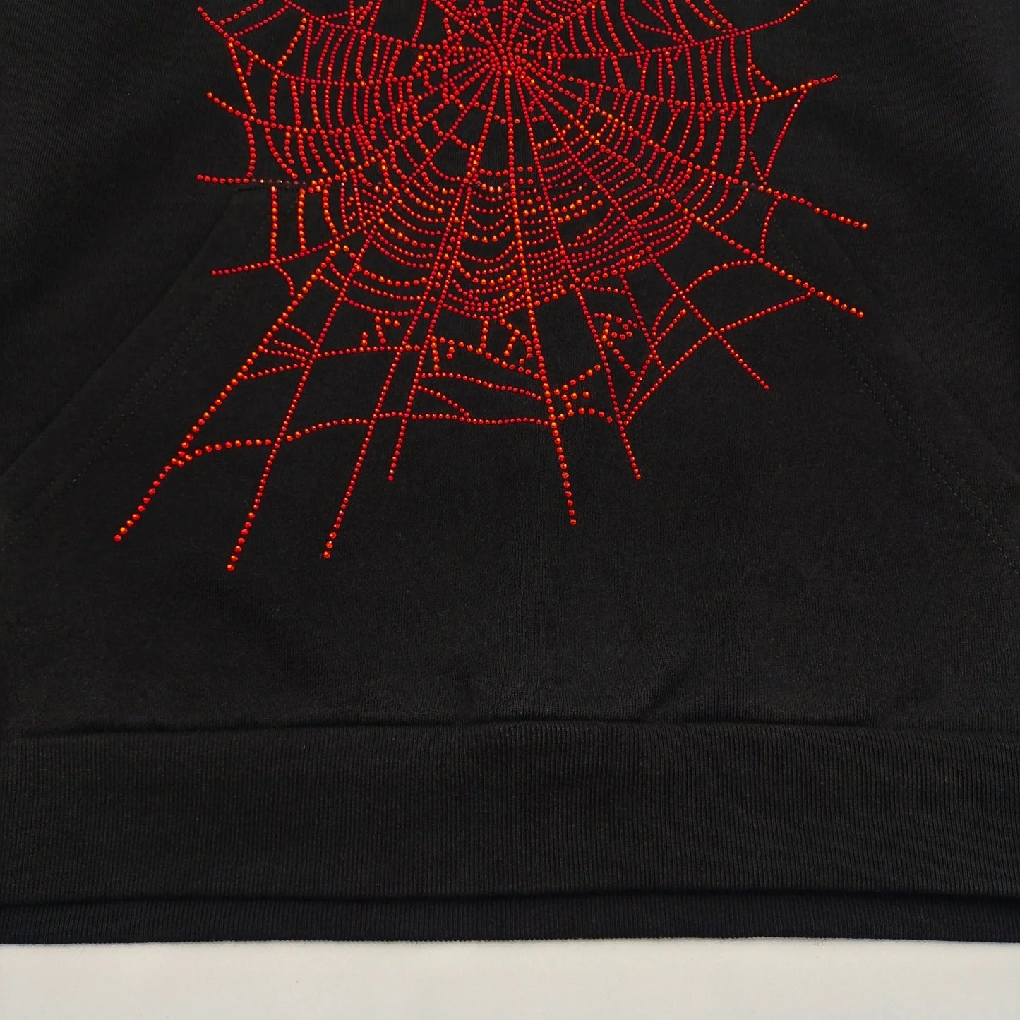 Sweat à capuche SP5DER WEB strass noir