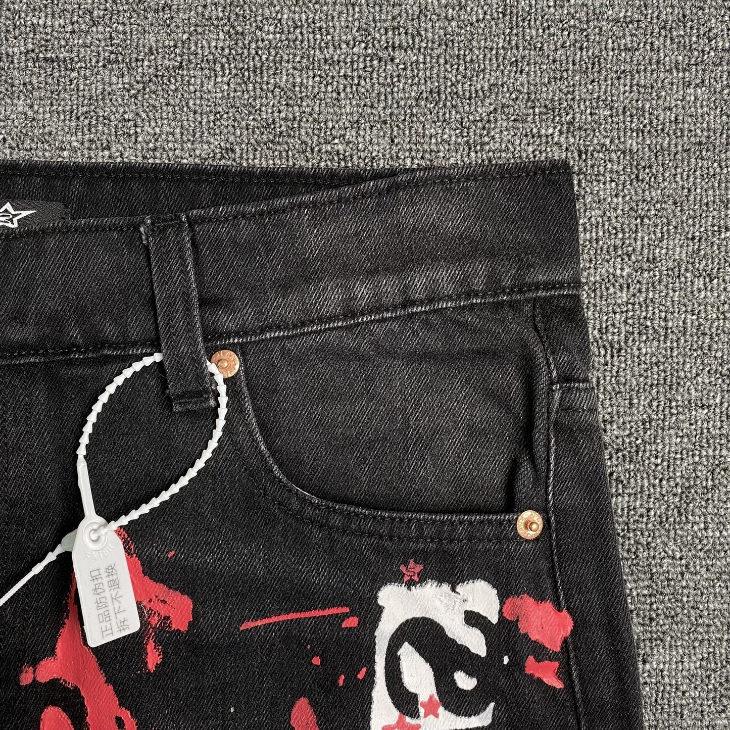 Jean SP5DER PEINT MOTO noir