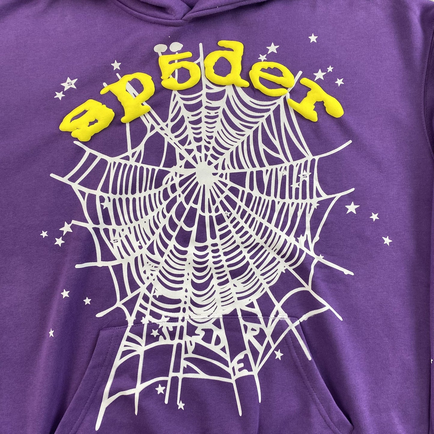 Sweat à capuche SP5DER STAR OG WEB V2 slime violet