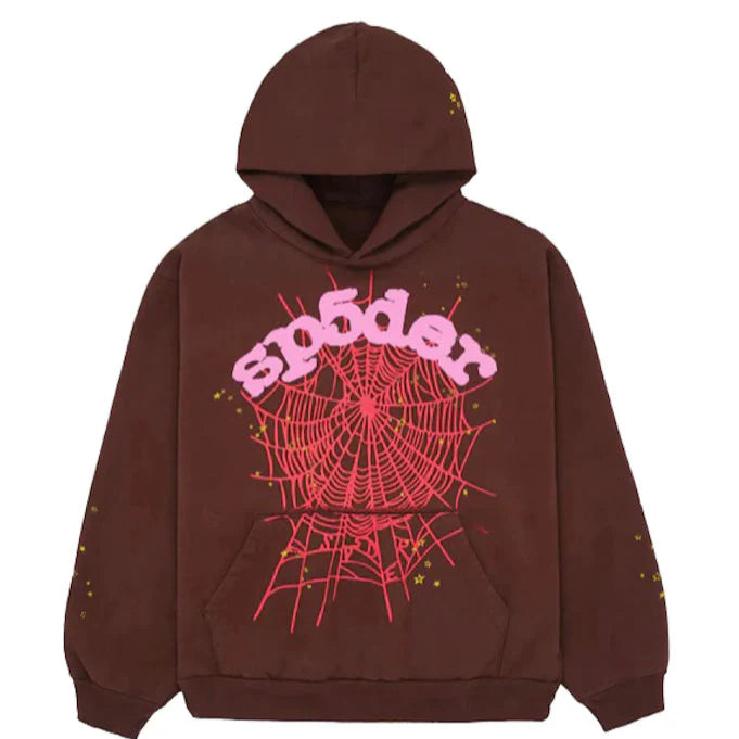 Sweat à capuche Web SP5DER marron