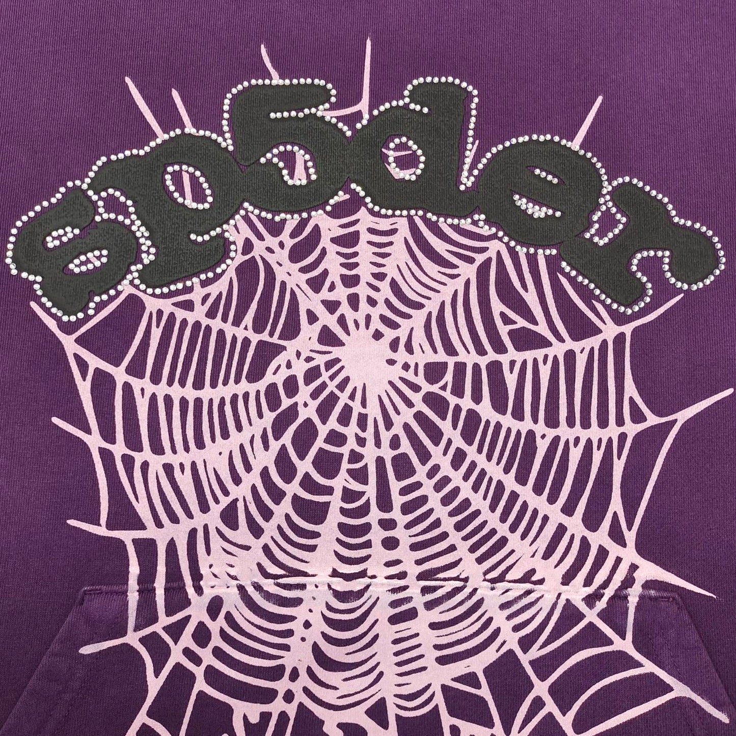 Sweat à capuche Web SP5DER violet