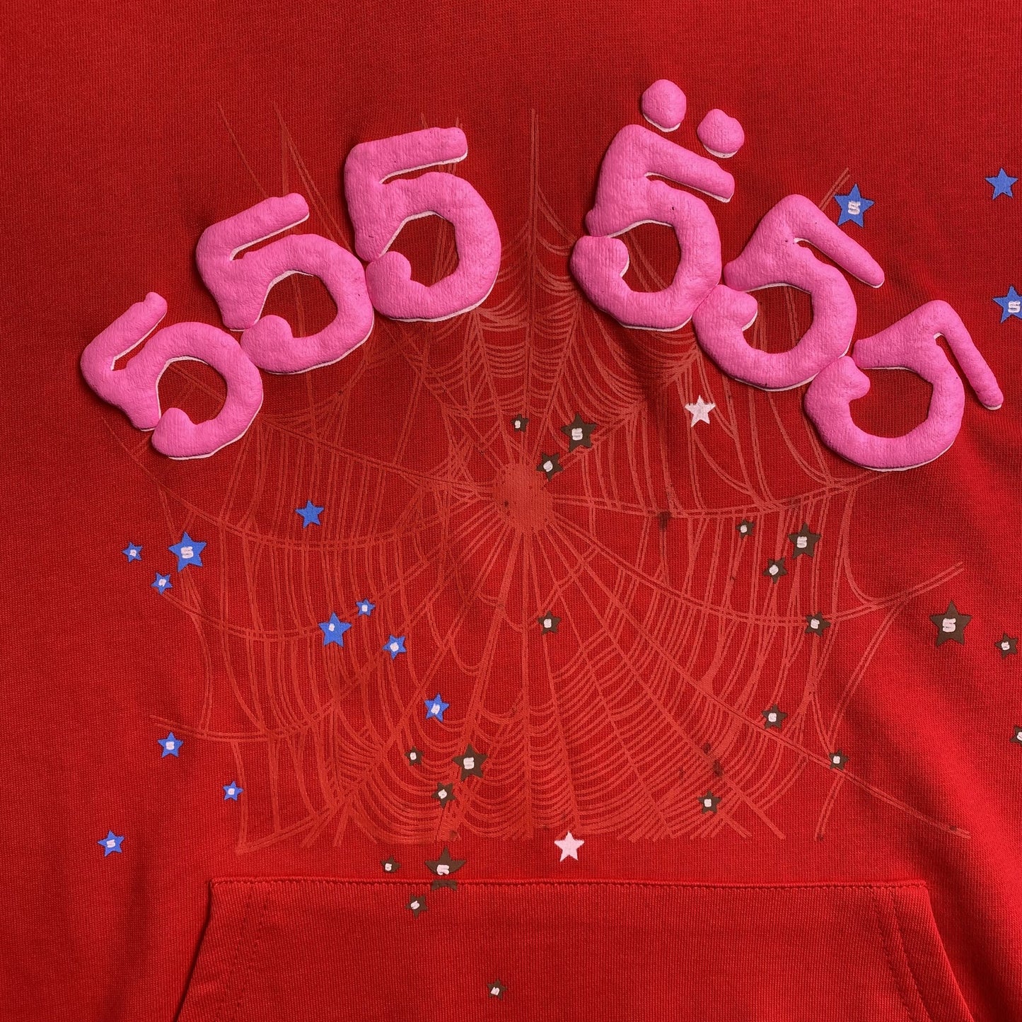 Sweat à capuche SP5DER WORLDWIDE RED ANGEL NUMÉRO 555 rouge