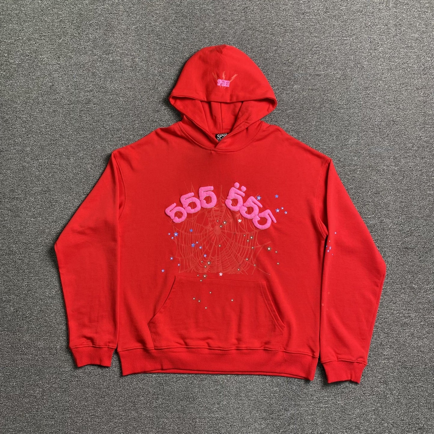 Sweat à capuche SP5DER WORLDWIDE RED ANGEL NUMÉRO 555 rouge