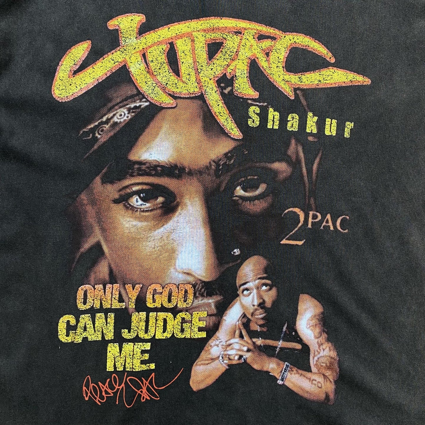 T-SHIRT ICON TUPAC GRIS FONCÉ