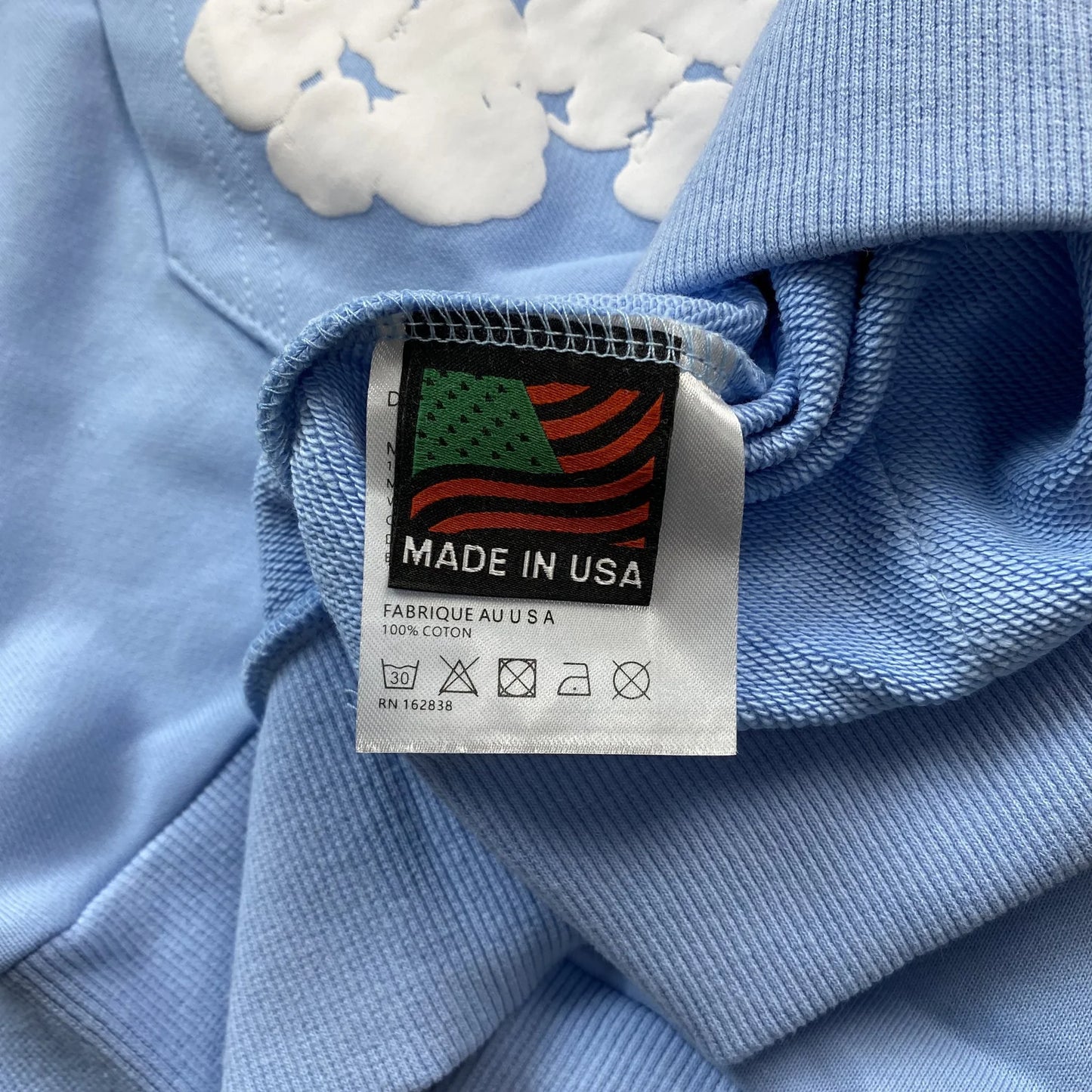 Sweat à capuche Denim Tears bleu baby