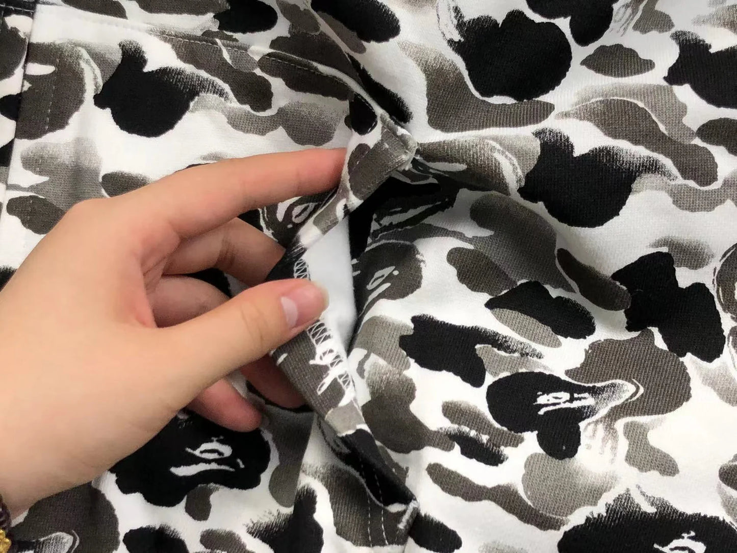 Sweat à capuche zippé intégral BAPE ABC CAMO SHARK GRIS
