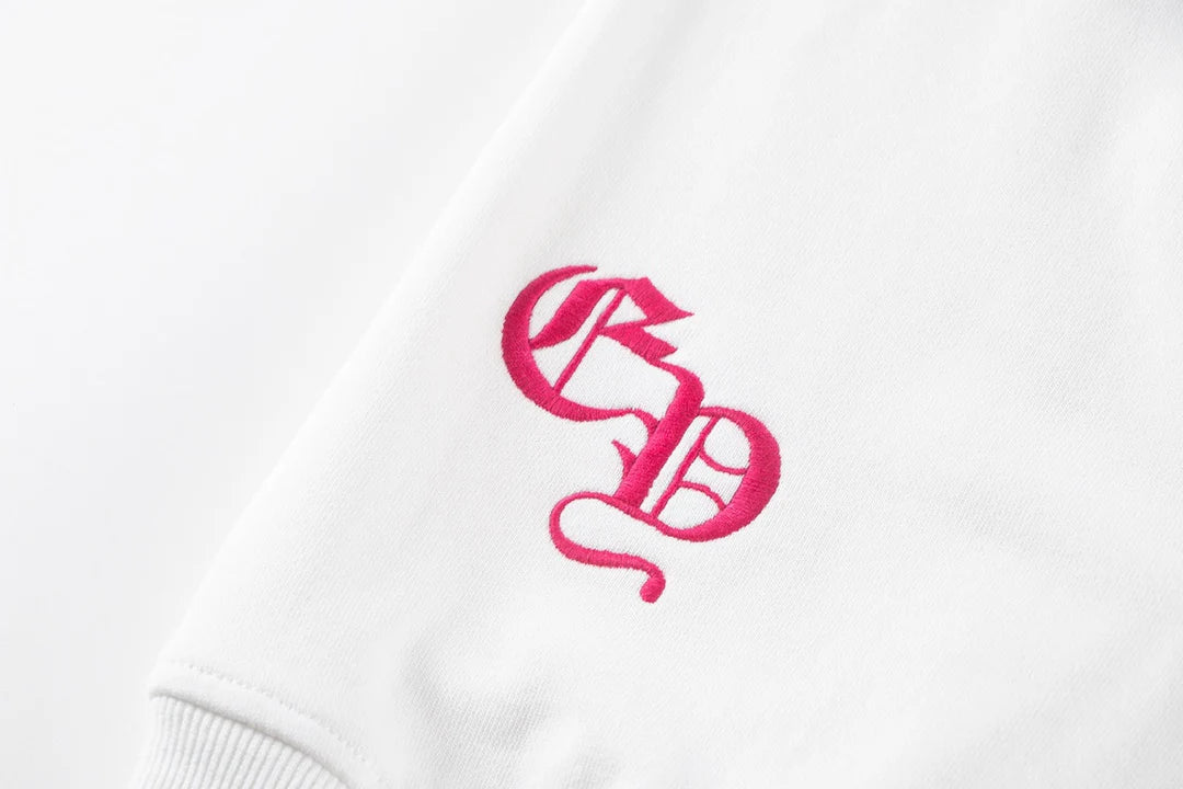 CHROME HEARTS ROSE HORSE SHOE LOGO SWEATSHIRT BLANC
