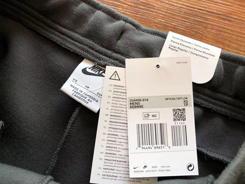 Pantalon Nike Tech Fleece x Noir/Gris Fumée foncé
