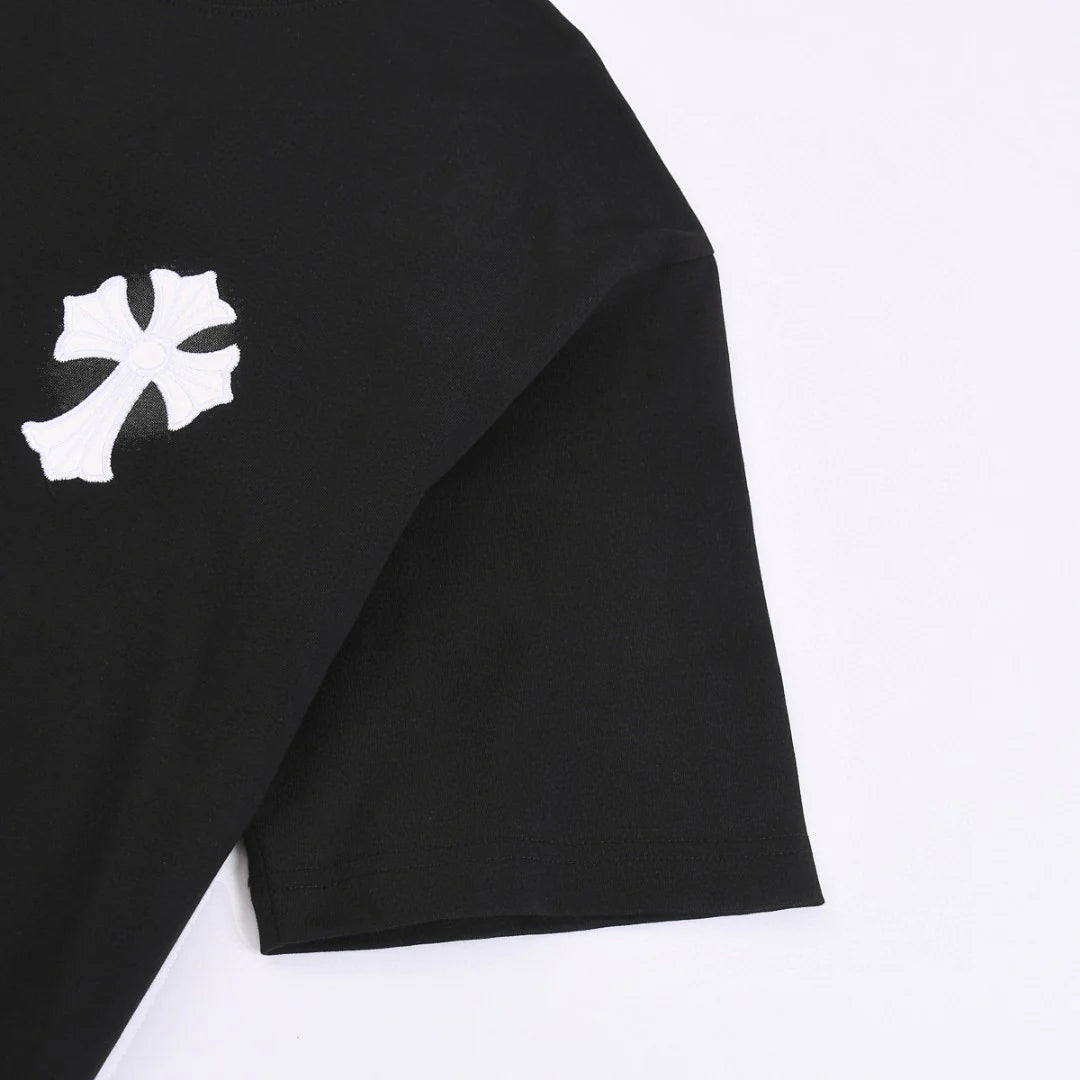 T-SHIRT NOIR CROIX BLANCHE CHROME HEARTS