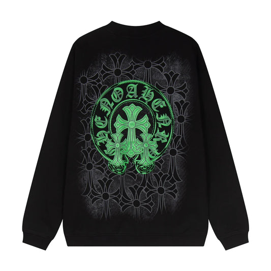 CHROME HEARTS VERT HORSE SHOE LOGO SWEATSHIRT NOIR