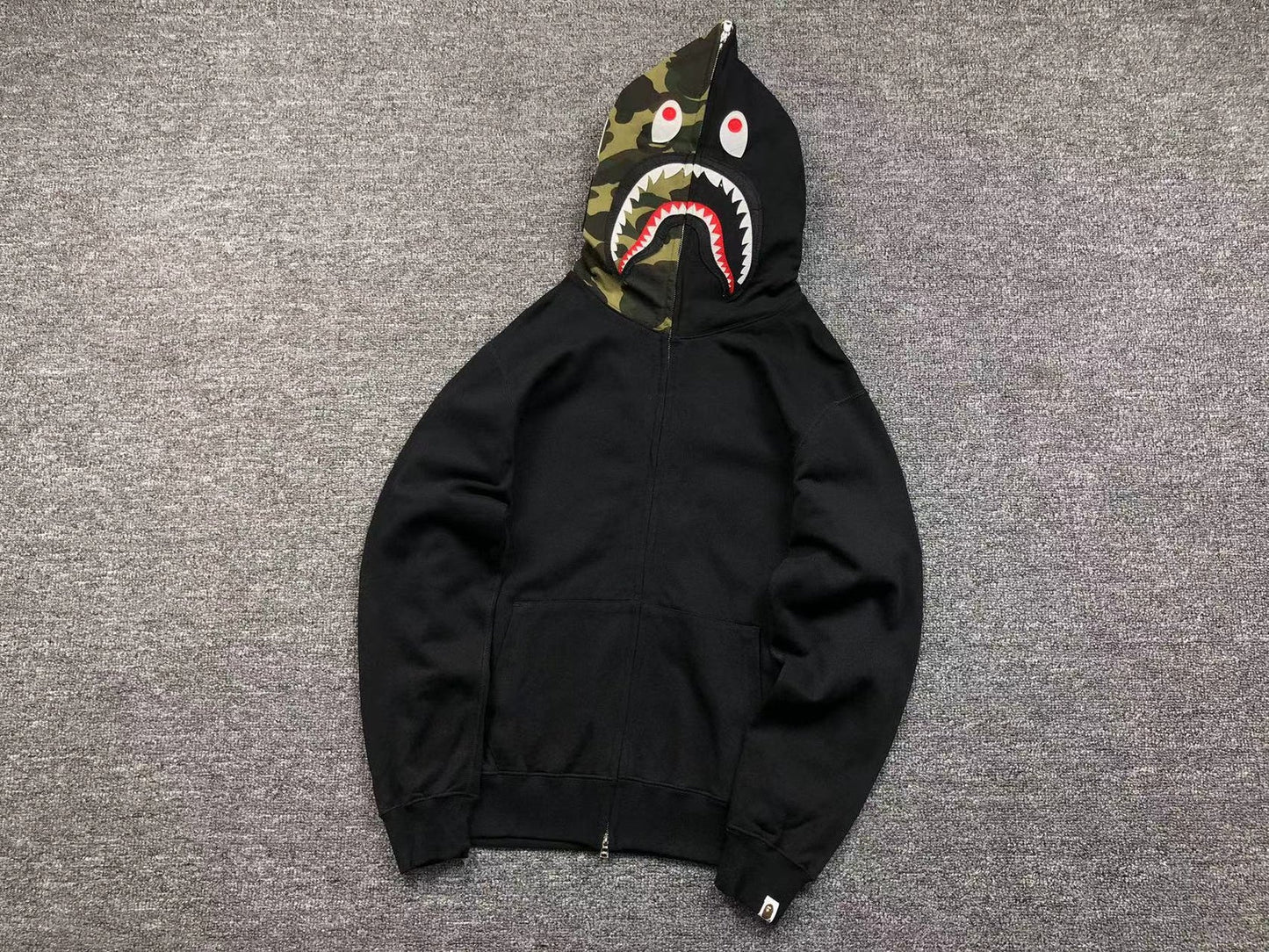 Sweat à capuche entièrement zippé BAPE Shark noir
