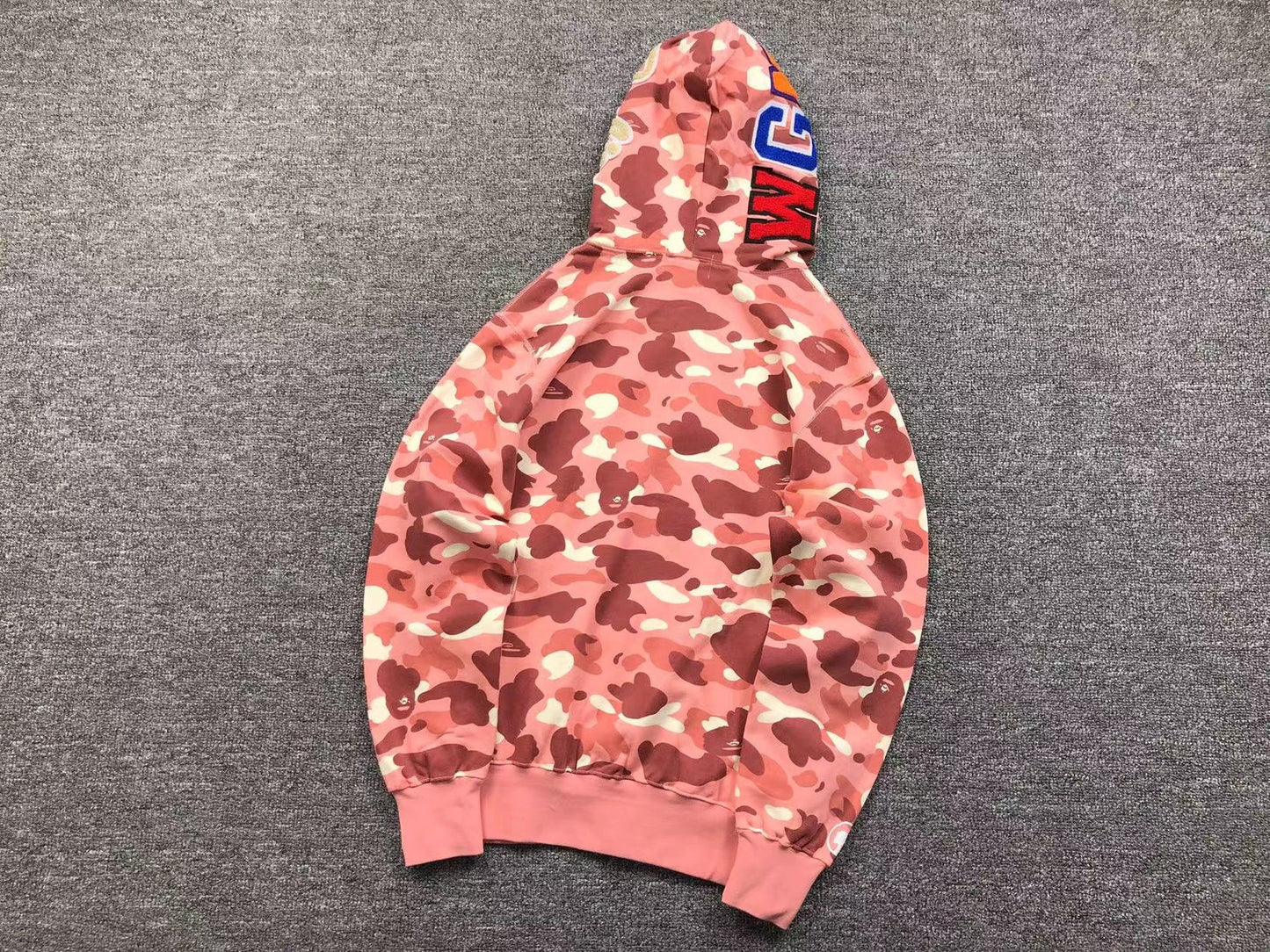 Sweat à capuche entièrement zippé BAPE x BARBIE DOT CAMO SHARK rose