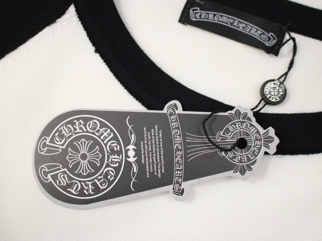 T-shirt à manches longues CHROME HEARTS, blanc et noir