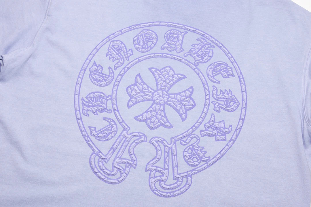 T-SHIRT AVEC LOGO FER À CHEVAL CHROME HEARTS BLEU CLAIR DÉLAVÉ