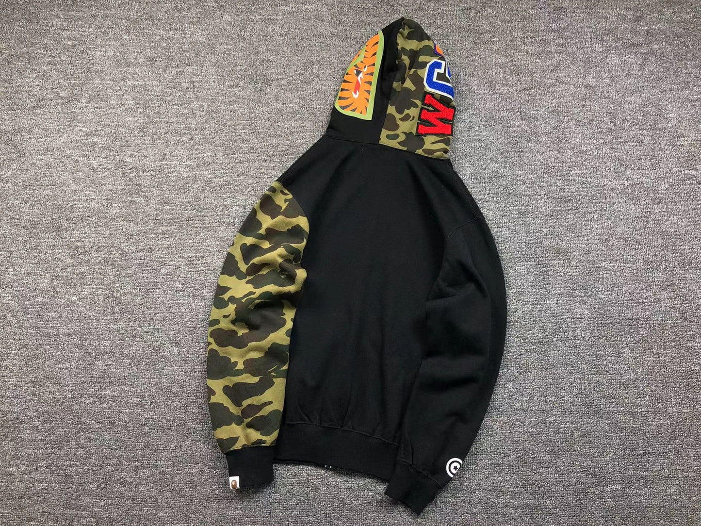 Sweat à capuche entièrement zippé BAPE GREEN CAMO noir