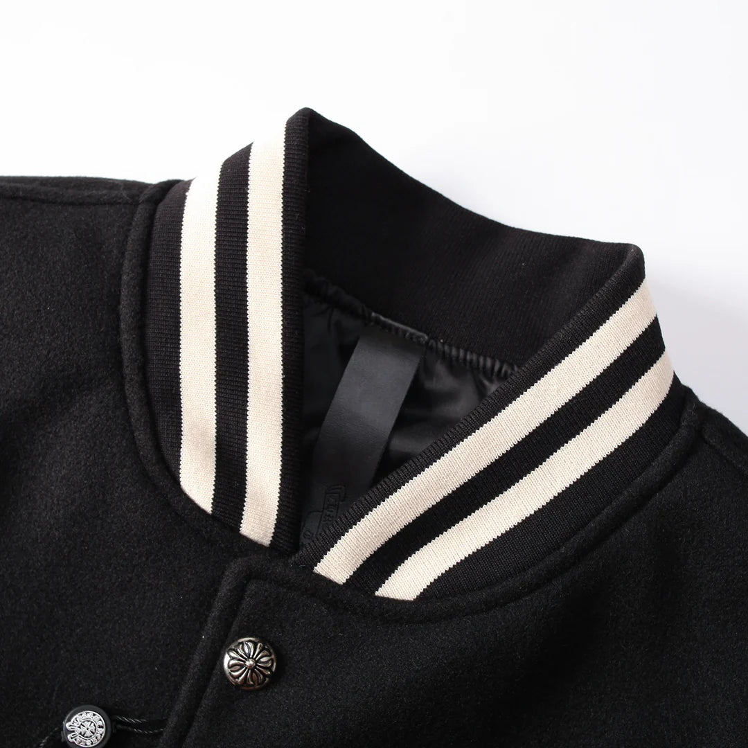 Veste universitaire noire avec logo fer à cheval Chrome Hearts