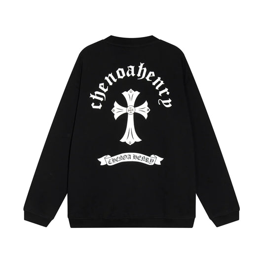 SWEAT-SHIRT NOIR CHROME HEARTS CROIX BLANCHE