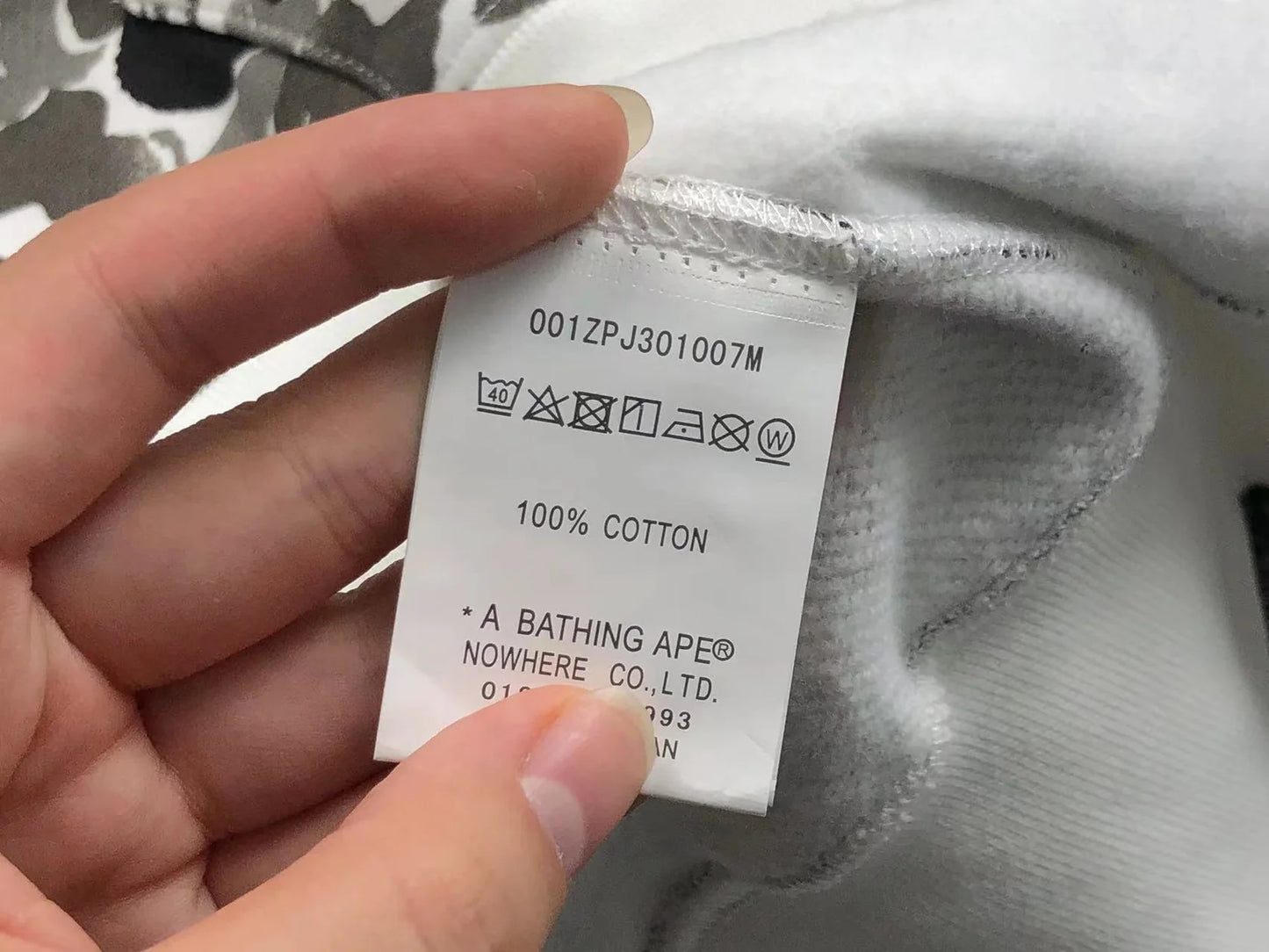 Sweat à capuche zippé intégral BAPE ABC CAMO SHARK GRIS